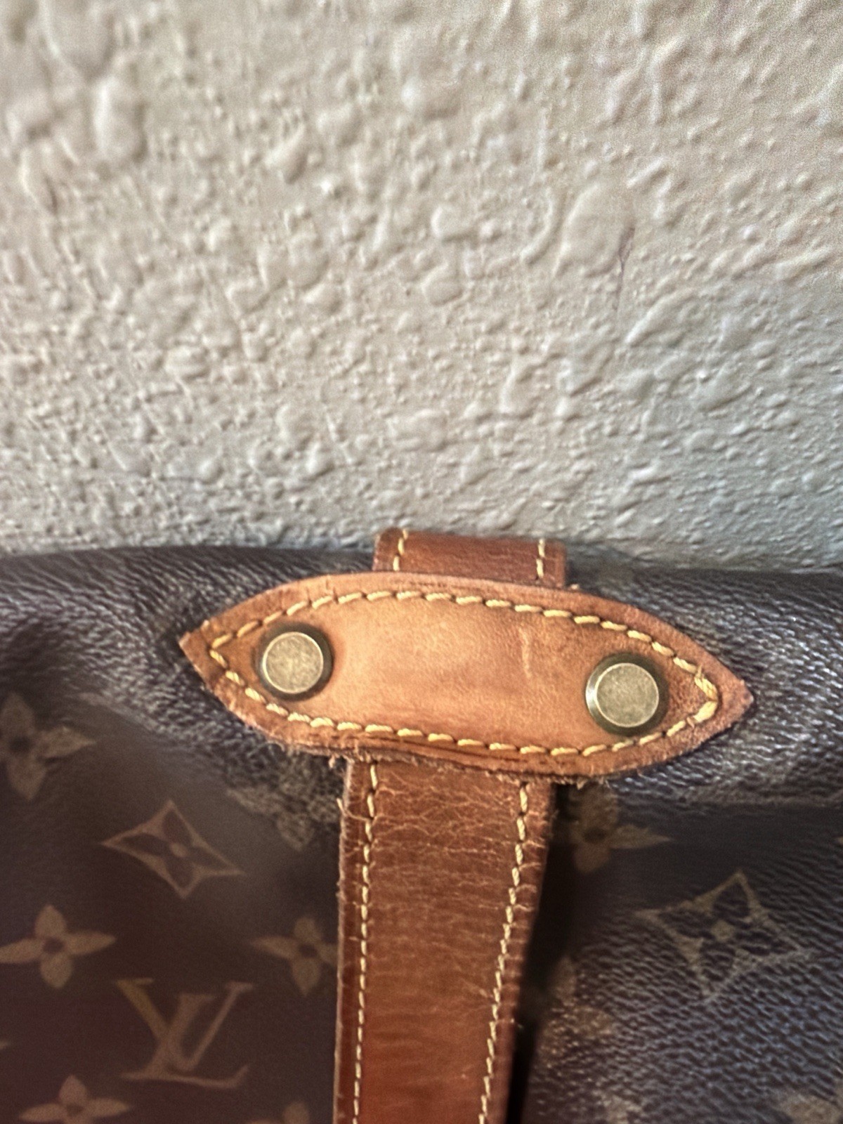 Louis Vuitton Brown Monogram Saumor Shoulder Bag, Buckle Closure, Gold Hardware