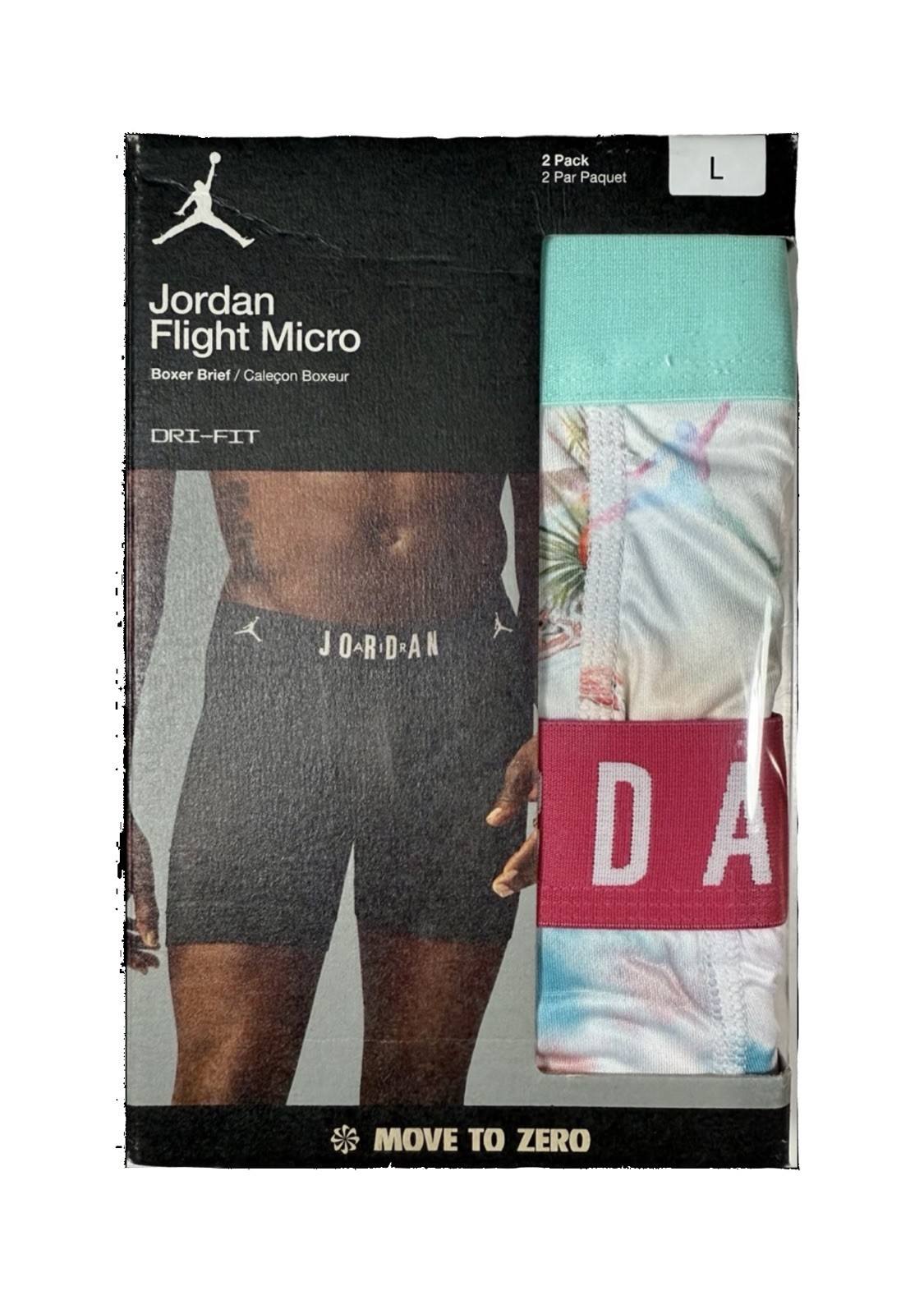 NWT. Jordan. 2 Pack. Flight Microfiber Boxer Briefs. Multicolor. MRSP. $38.00