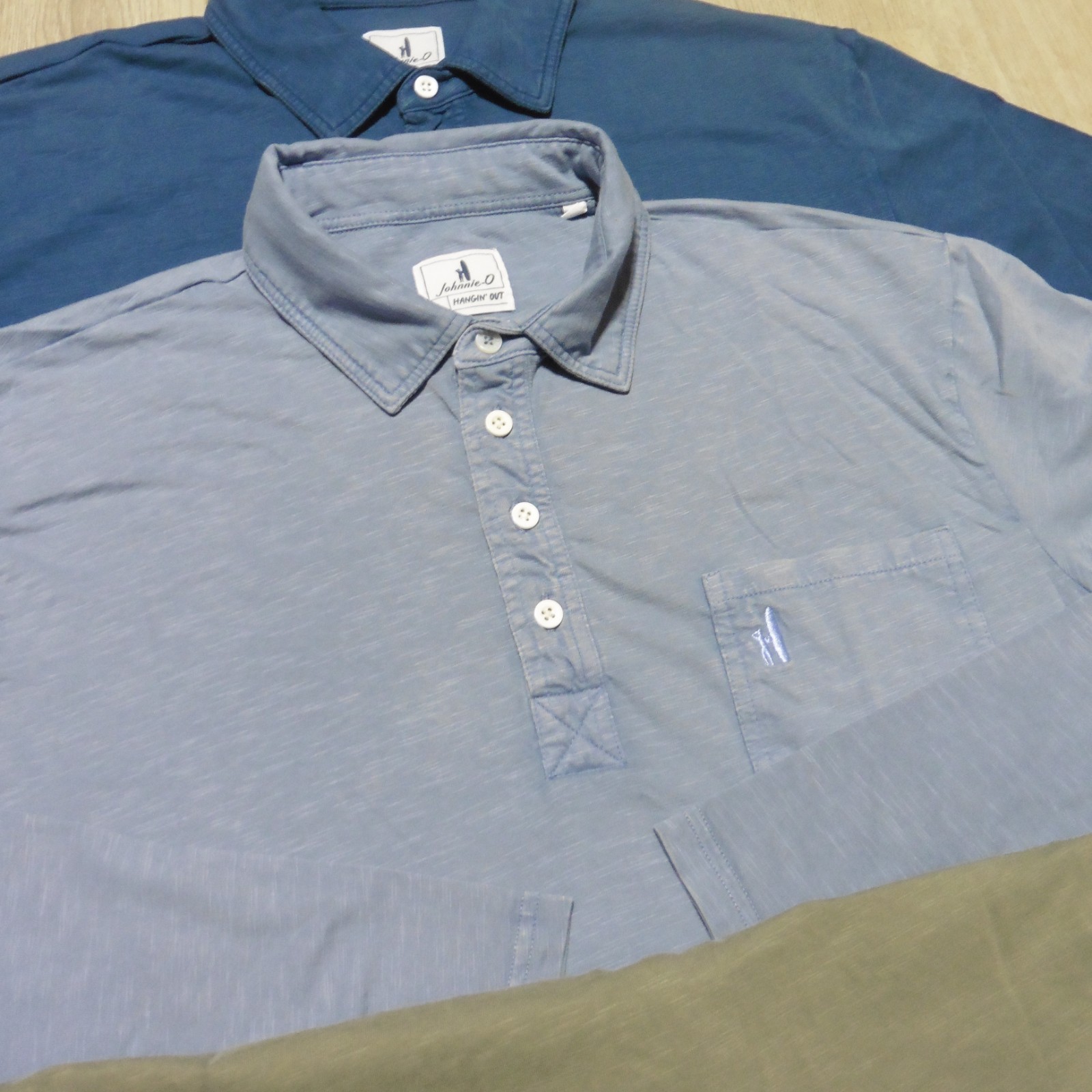 JOHNNIE O Mens COASTAL WASH POLO SHIRT LONG SLEEVE ORIGINAL 4-BUTTON GOLF