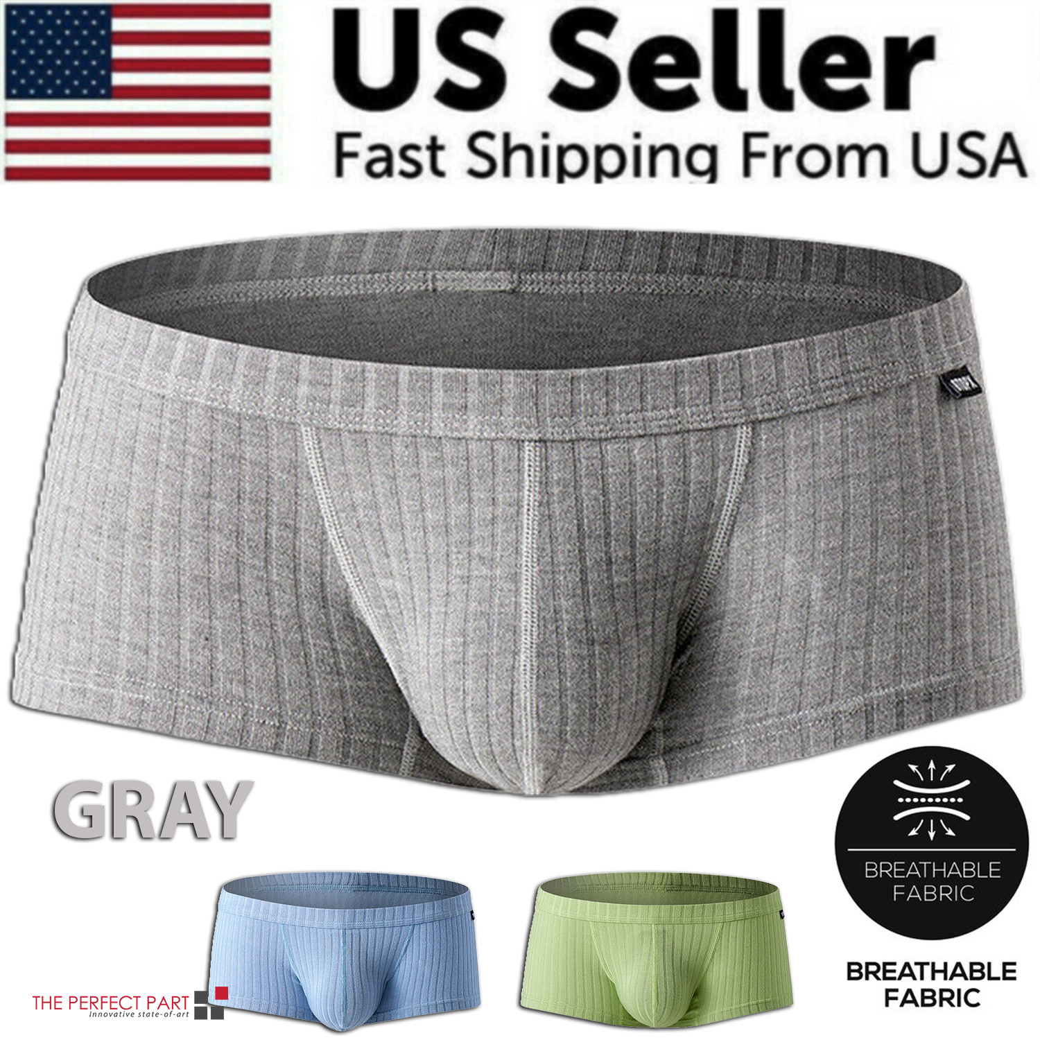 Men’s Sexy Underwear Low waist Briefs U Pouch Boxers Striped Shorts Underpants