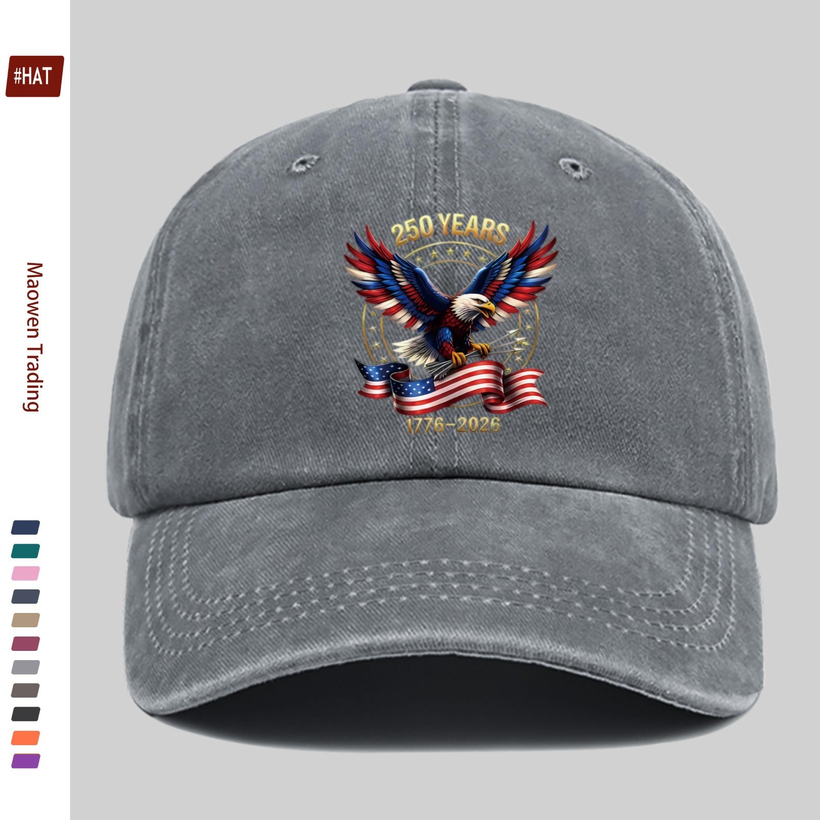 USA 250th Anniversary Hat 1776-2026 American Independence Eagle Flag Baseball Ca