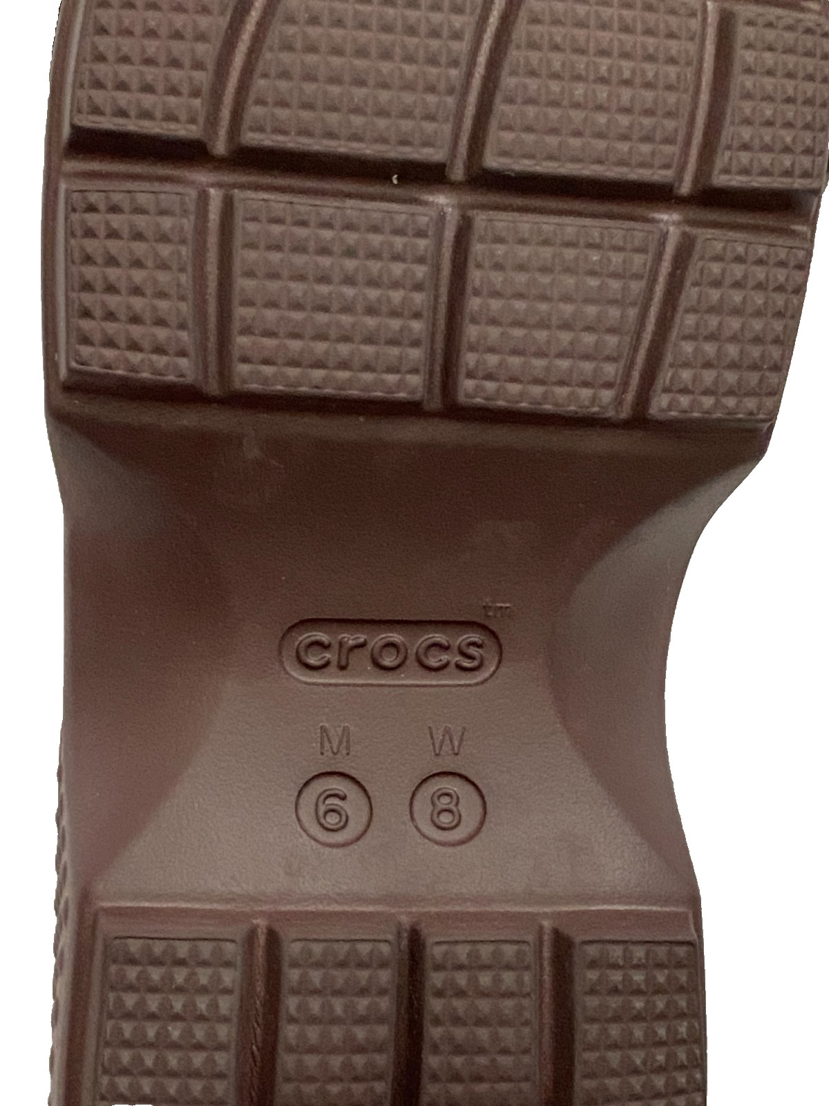 NWOT Crocs Stomp Unisex Platform Brown Slides Size US W 8 M 6