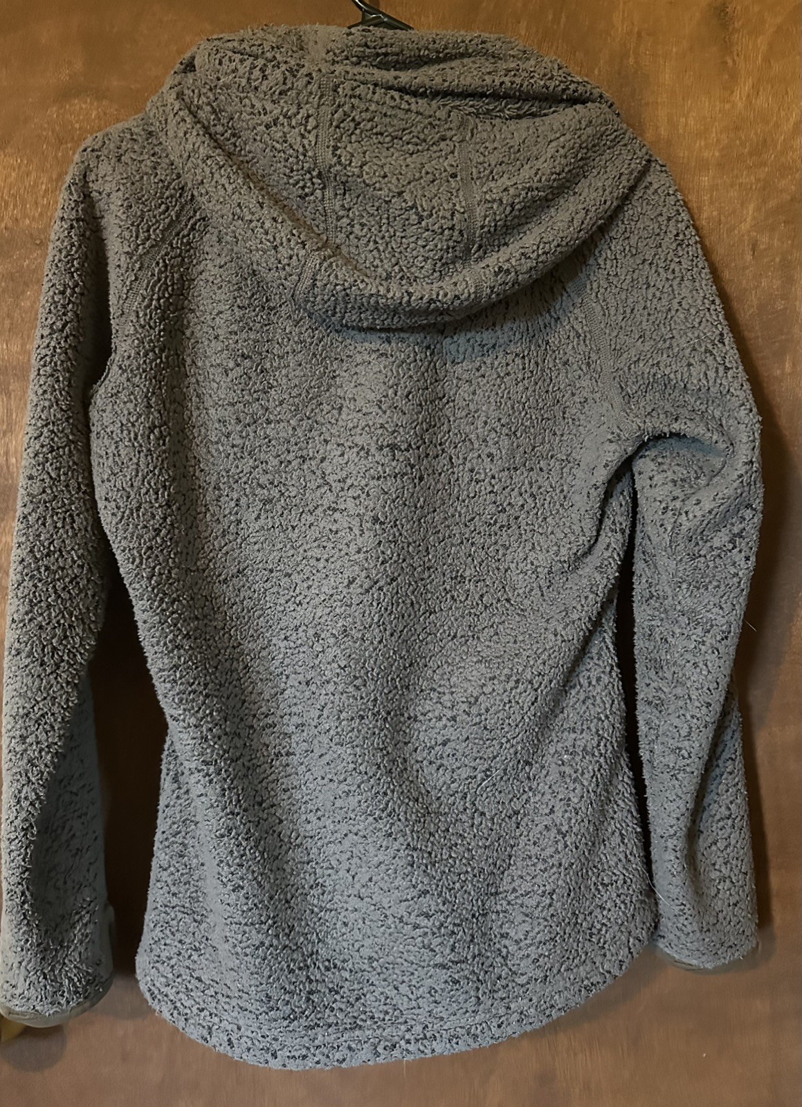 Kuhl Flight Sherpa Fleece Jacket, Size Small, gray/brown, attached hood