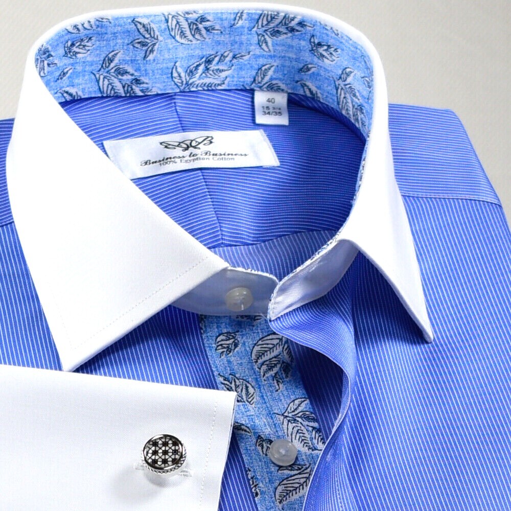 Blue Mini Stripe Formal Business With Romantic Inner Lining Professional Dress