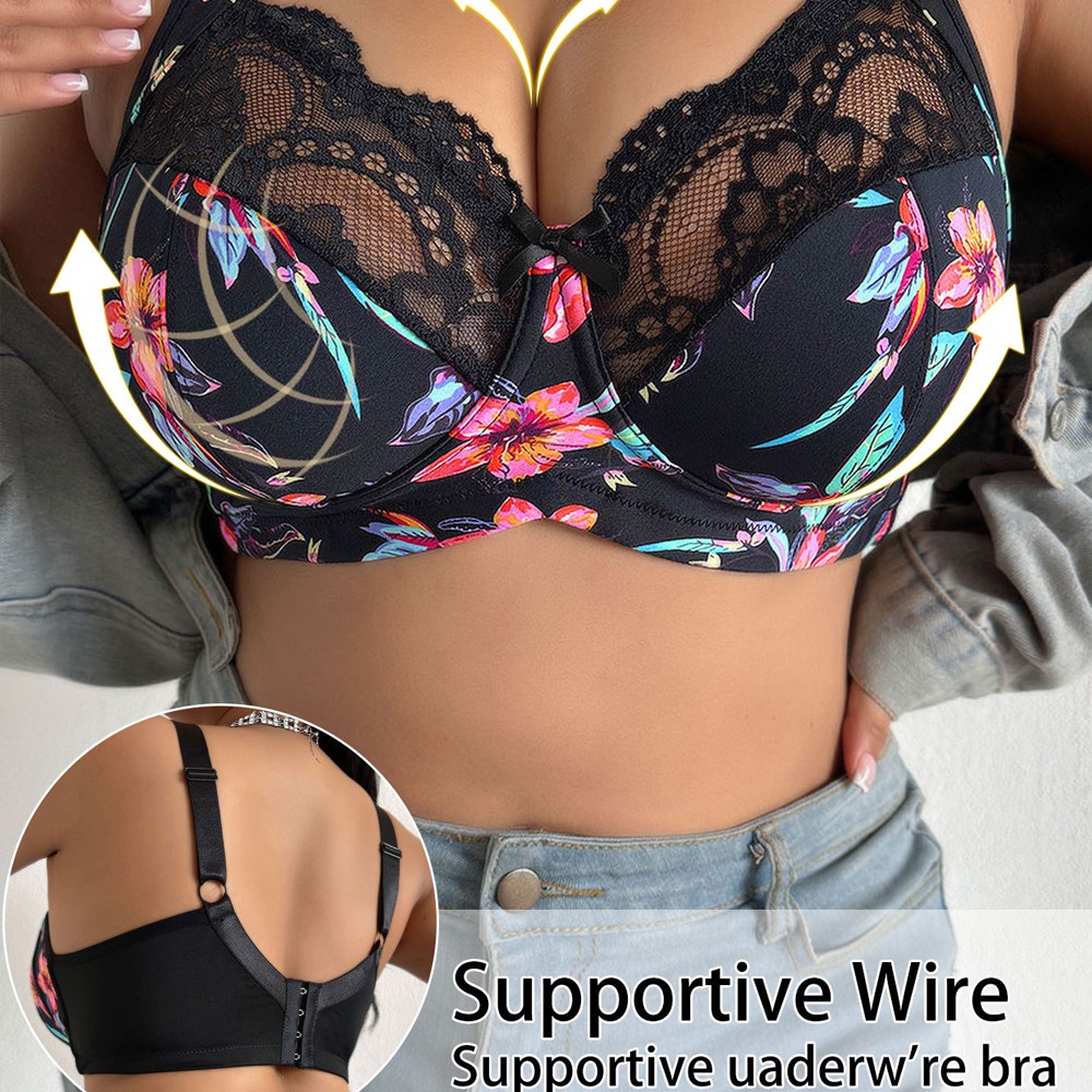 U-back Lace Bra Women Bras Underwired Brassiere Unlined Sexy Lingerie 36-48CDEFG