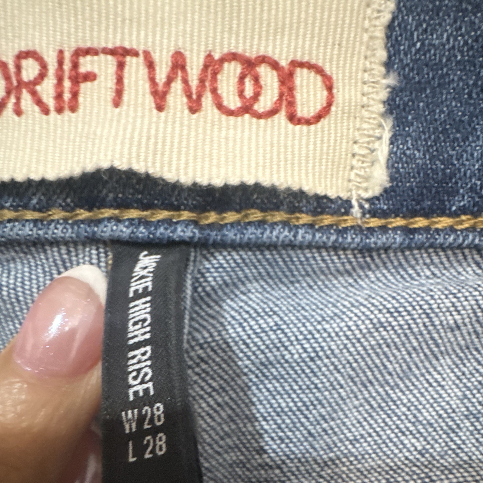 Driftwood Women’s Blue Denim Medium Wash High Rise Skinny Slim 5-Pocket 28