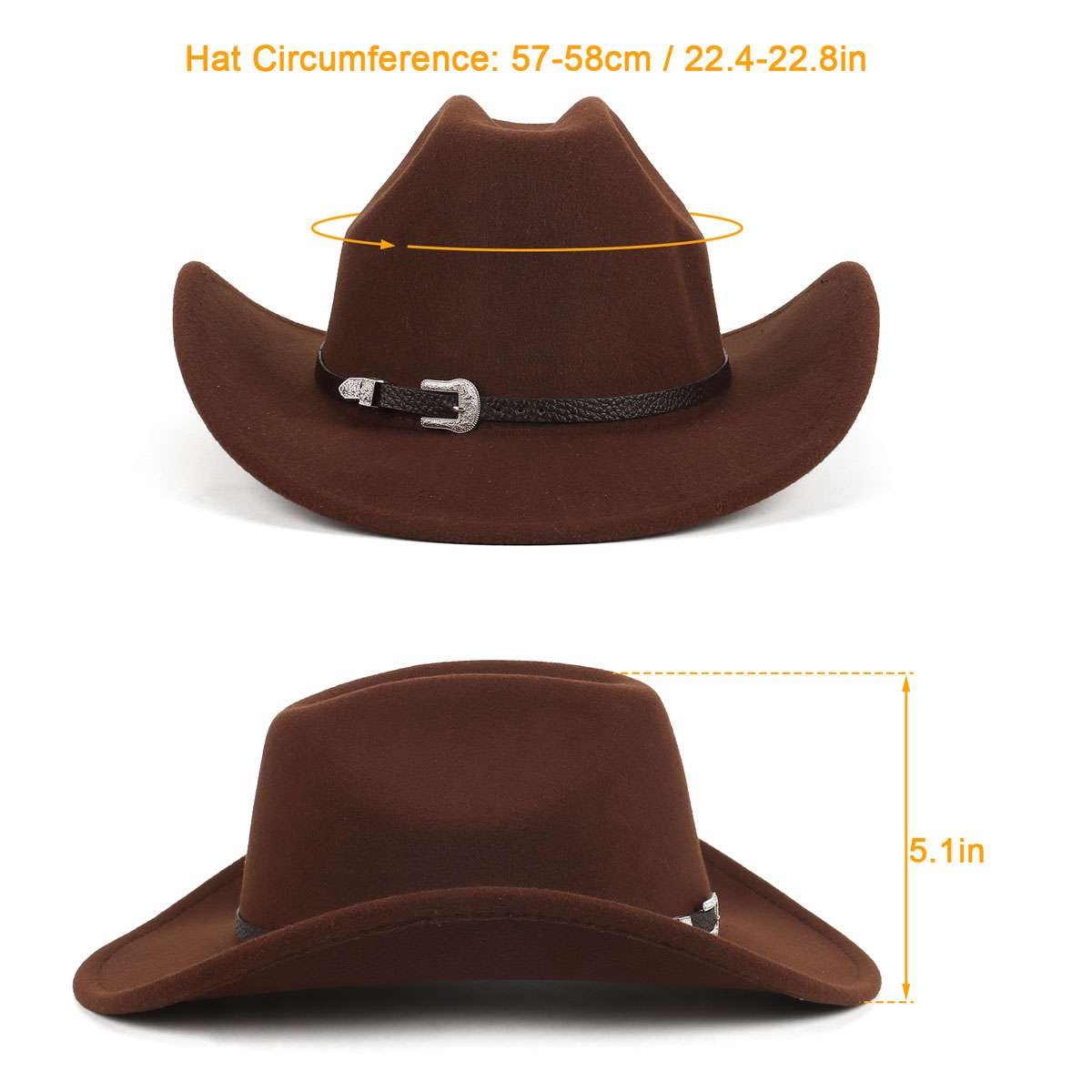Cowboy Western Hat Women Men Vintage Style Cattleman Hat