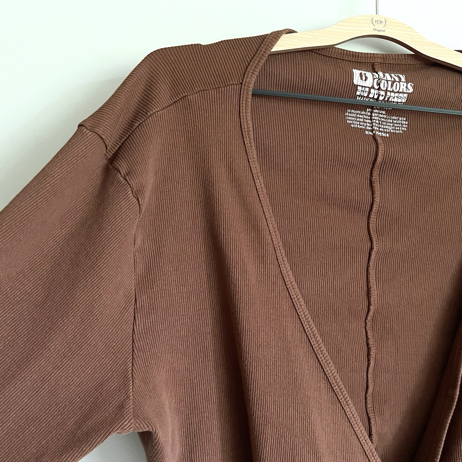 Big Bud Press Size 3X Wrap Top Many Colors Brown Ribbed 100% Cotton Long Sleeve