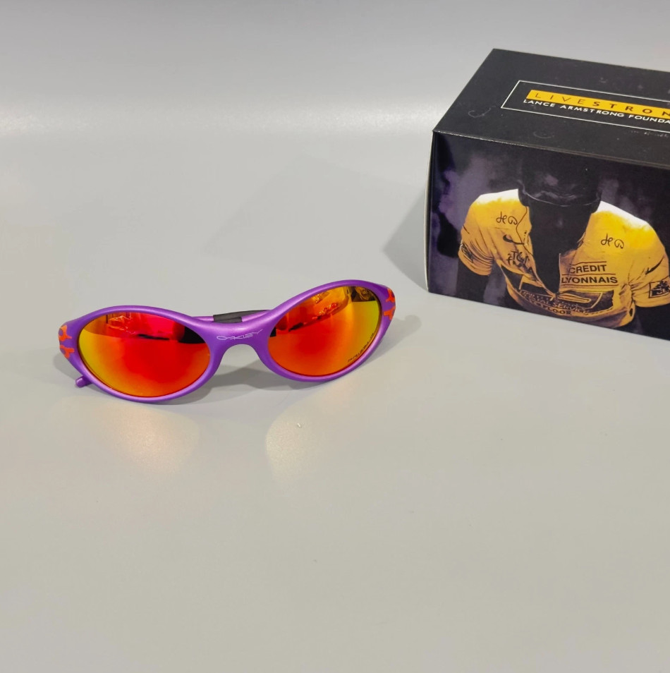 Oakley Eye Jacket Polarized Sunglasses Purple Frame Ruby Lens New