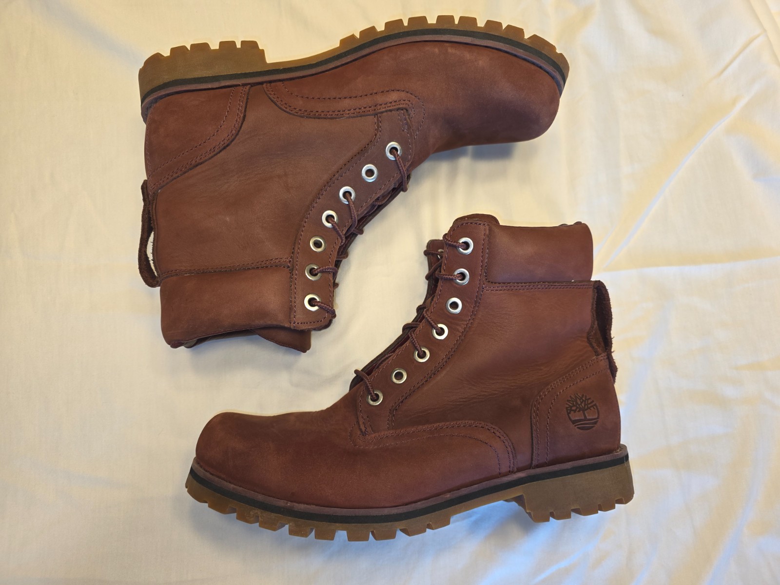 Timberland Mens 8.5 Burgundy Newmarket Leather 6″ Boots (A1PHQ) NWOB