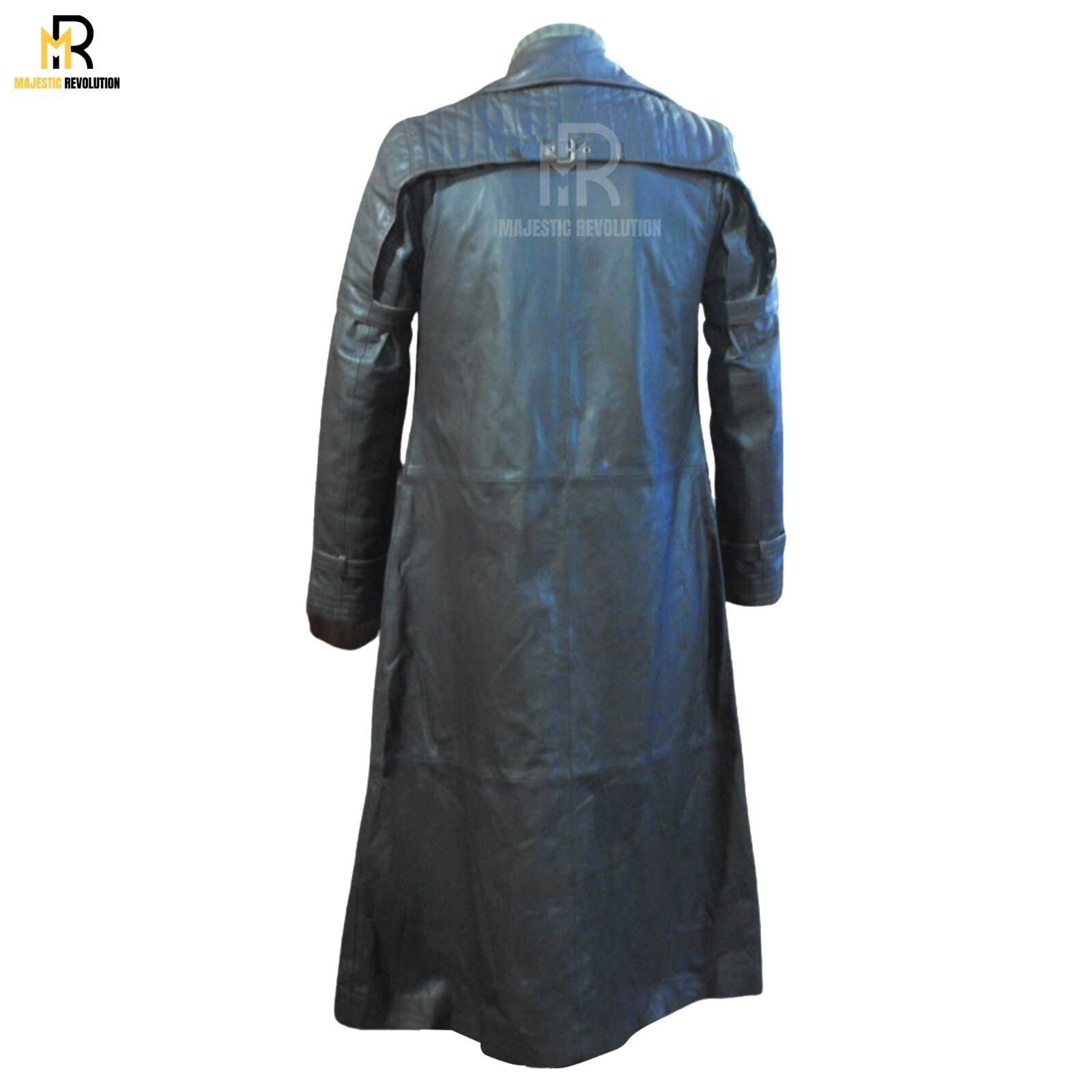 VAN HELSING Men’s Black Lambskin Long Trench Leather Full-Length Duster Coat