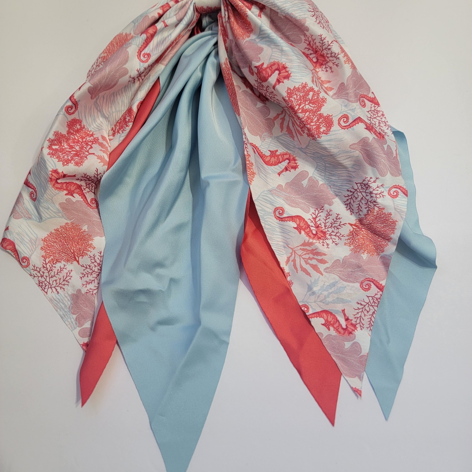 Piper K Coastal Scarf and Rhinestone CRAB Gold Hair Claw Clip Nautical SEA LIFE