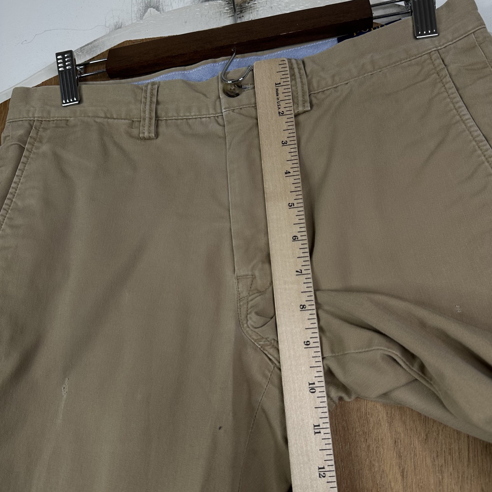 Polo Ralph Lauren Pants Mens 30×30 Khaki Brown Cotton Chino Flat Front Straight