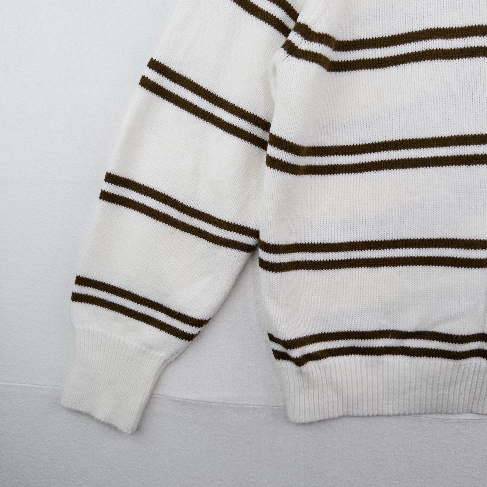 60’s Vtg Donegal Estate Mens L Orlon Acrylic Knit Polo Sweater Loop Collar Cream