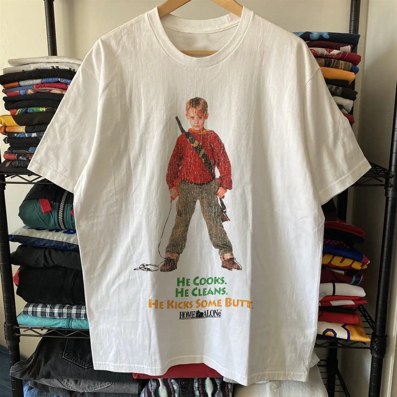 Home Alone – Aged T-Shirt White XL