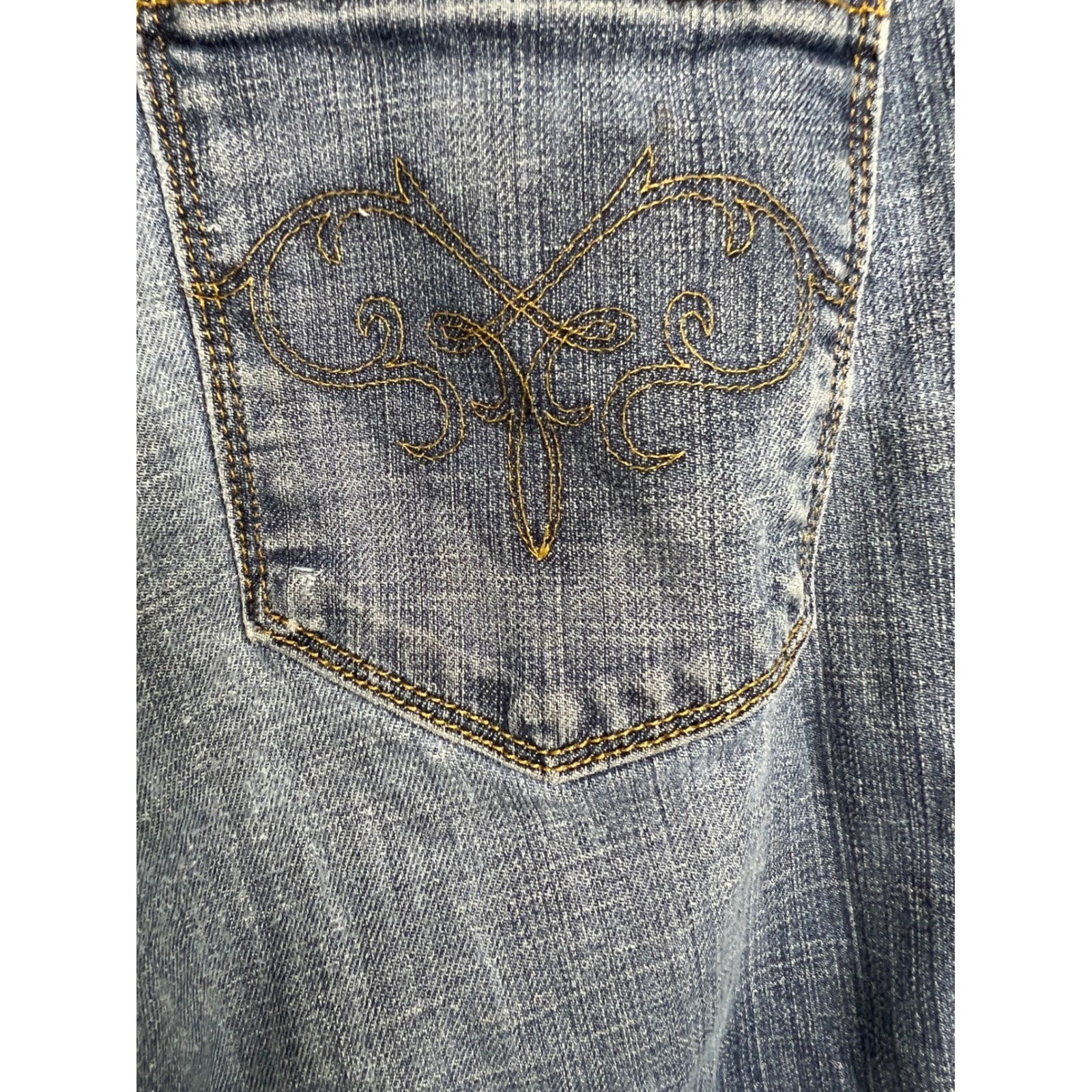 Ralph Lauren Women’s Bootcut Jeans Size 28 Blue Stretch Denim Embroidered A48