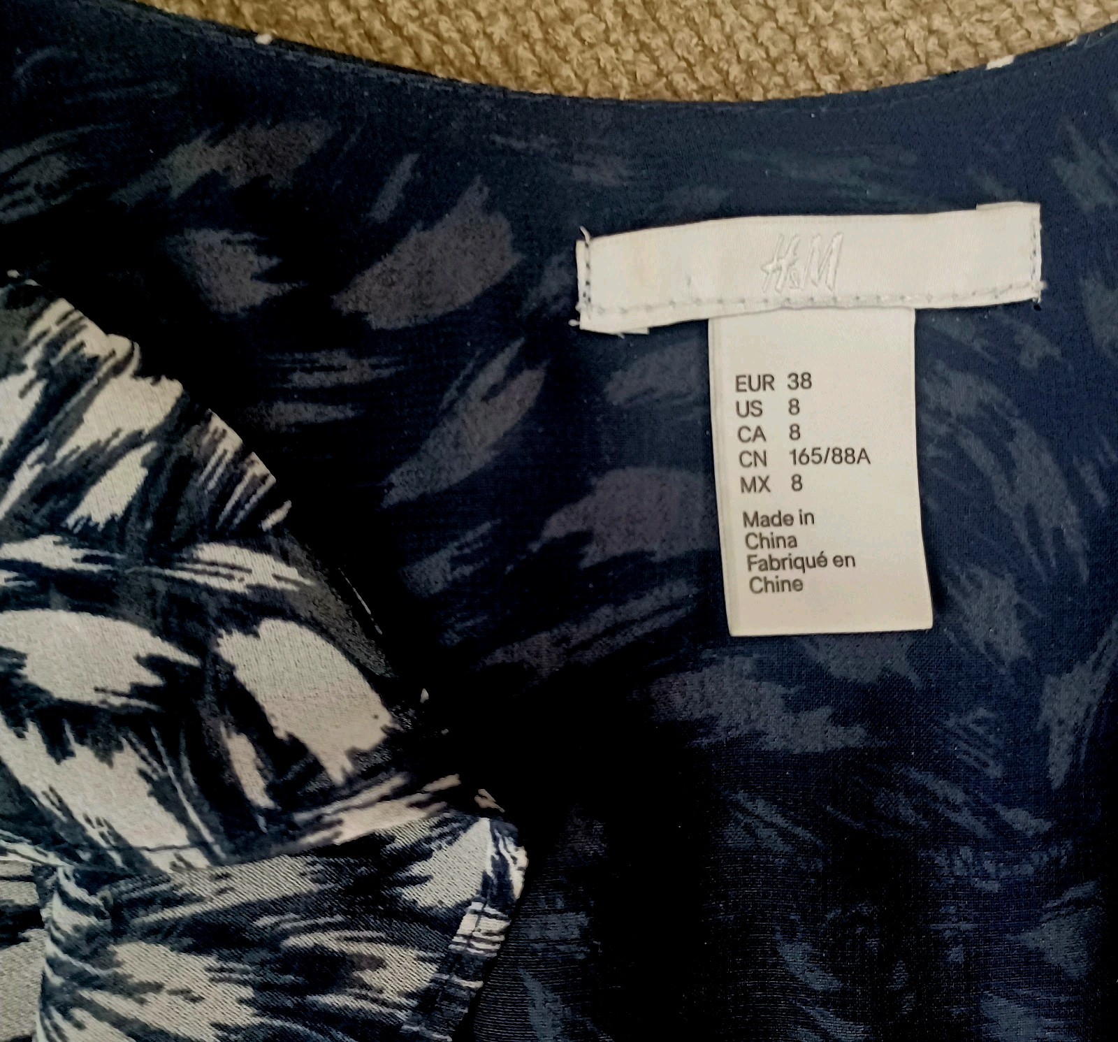 H&M ruffleneck dress 38 flat down armpit to armpit 19inch,waist 15.5,length 33