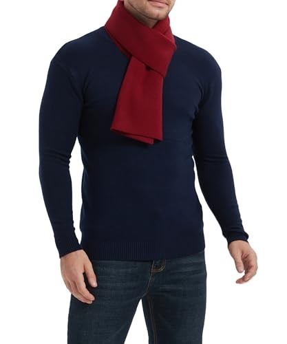 Soft Warm Cashmere Scarf for Men – Stylish Long Winter Scarf, Solid Color