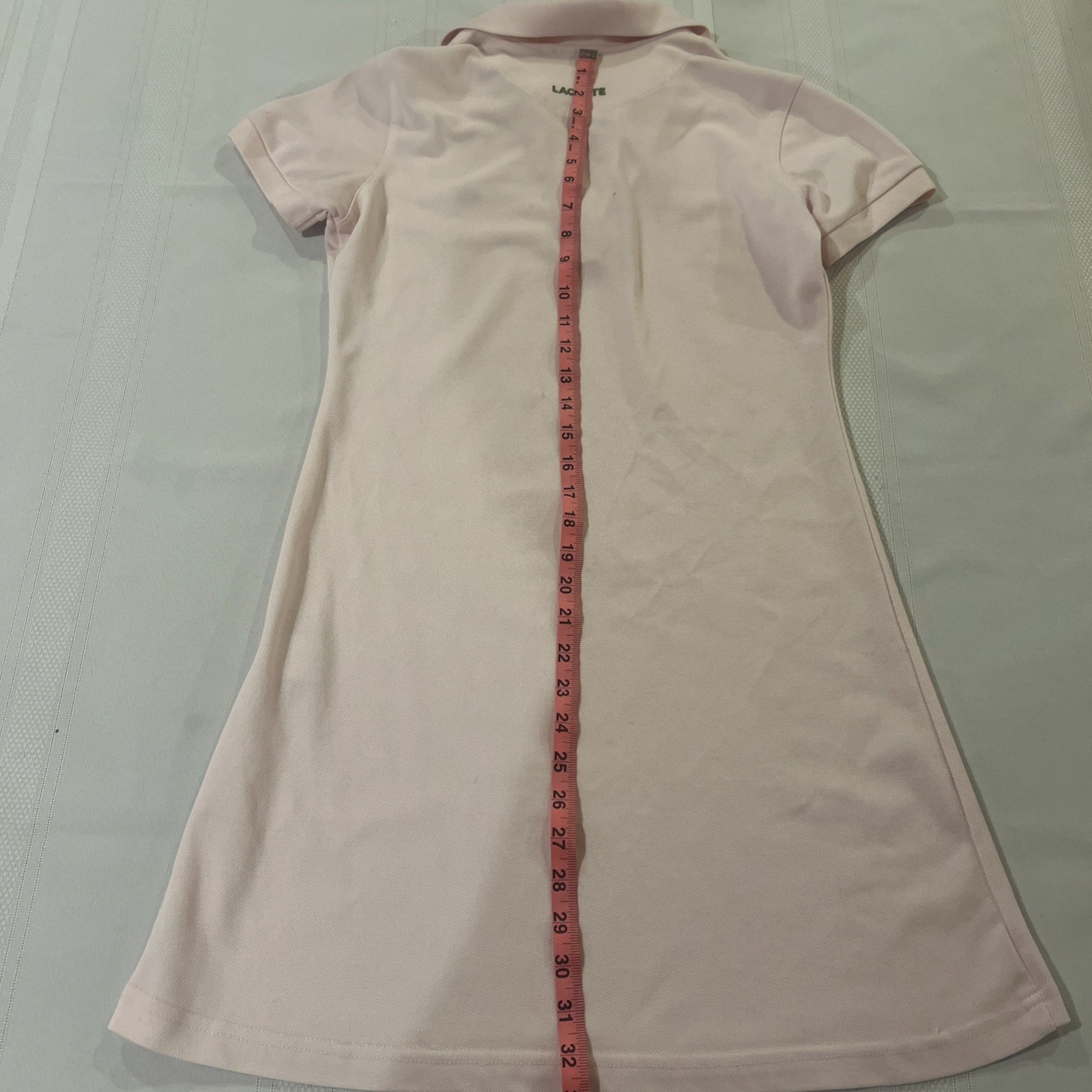 Lacoste Pique Polo Knit Dress Pale Pink 38 Preppy Old Money LACOSTE On Back!
