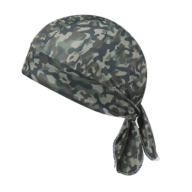 Camouflage Motorcycle Wrap Biker Du Do Black Doo Rag Head Skull Cap Durag
