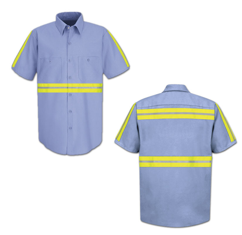 Red Kap Enhanced Visibility Hi Vis Reflective Safety Work Towing Uniform Shirts