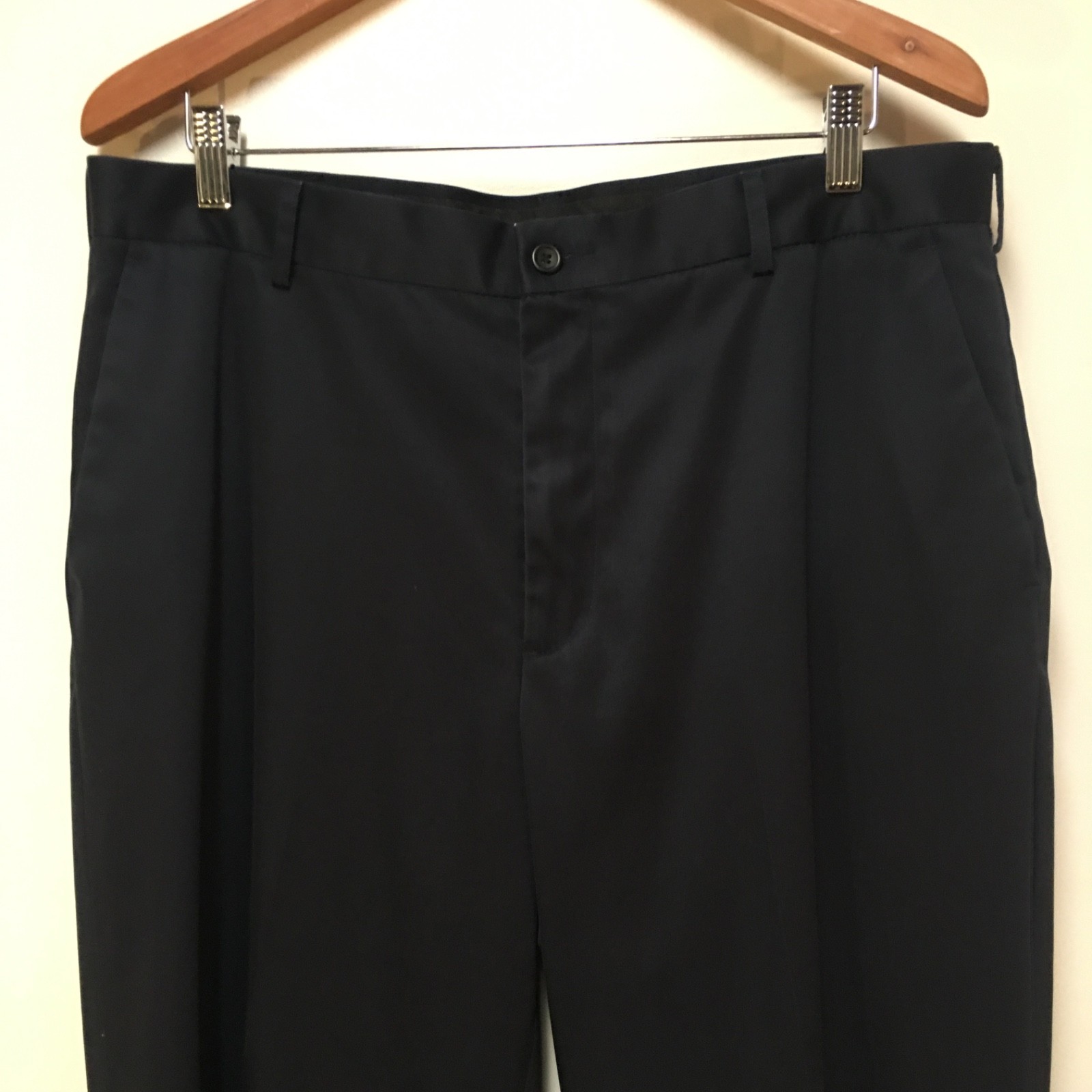 Dockers Collection Men 36×32 Dress Pants Navy Blue Flat Front Relaxed Fit Cotton