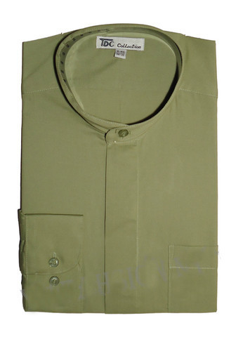 Mens’ Mandarin Collar ( banded collar) Dress Shirt Cotton Blend Style SG01