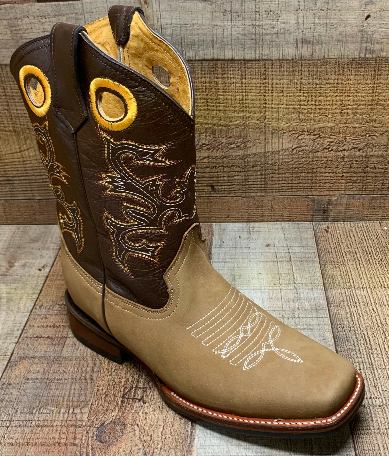 Women’s Western Rodeo Cowgirl Boots Genuine Leather Square Toe Botas Vaqueras