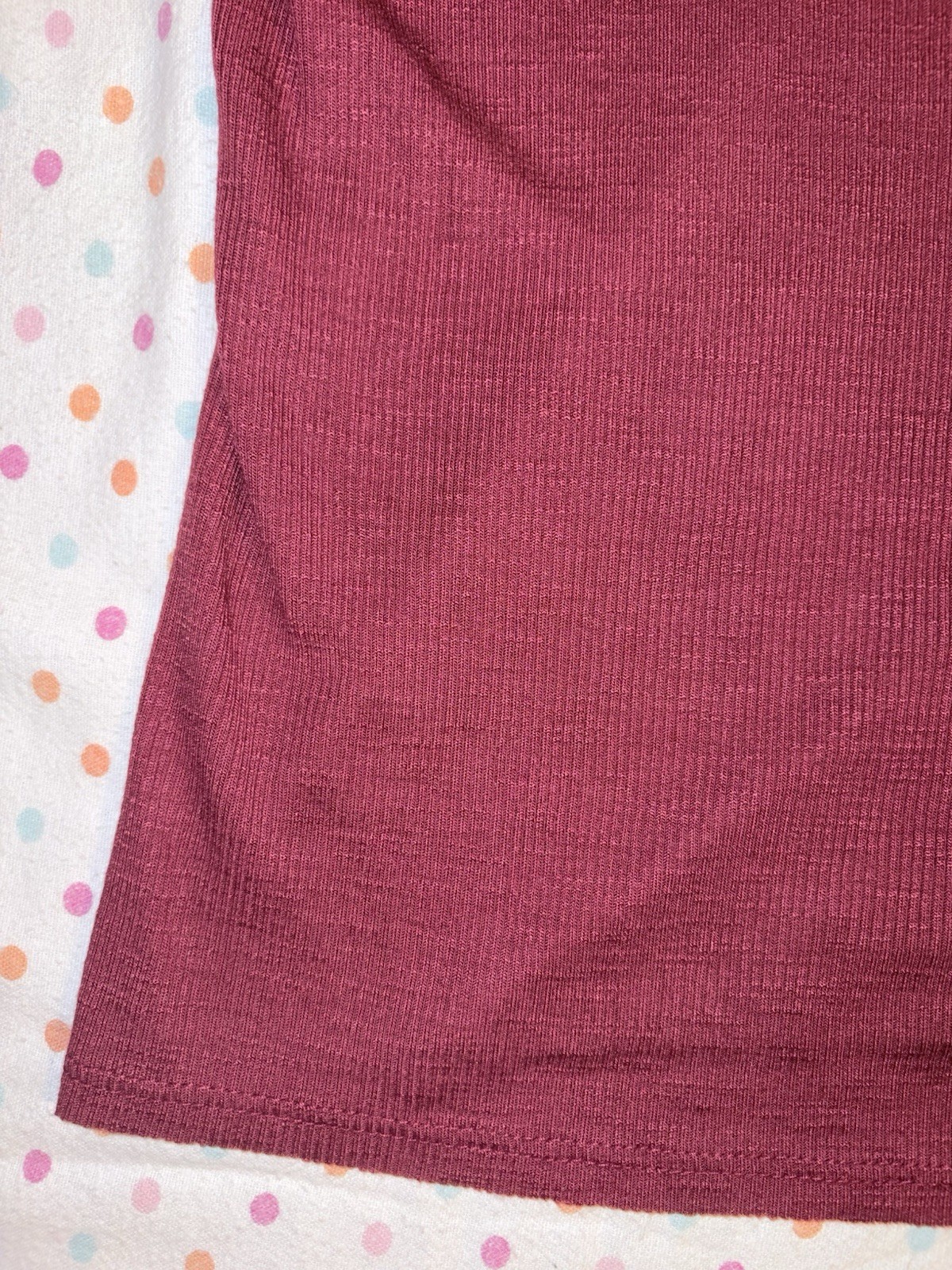 SO Women’s Red Short Sleeve Ribbed Knit Tee Size Large Casual Basic Top