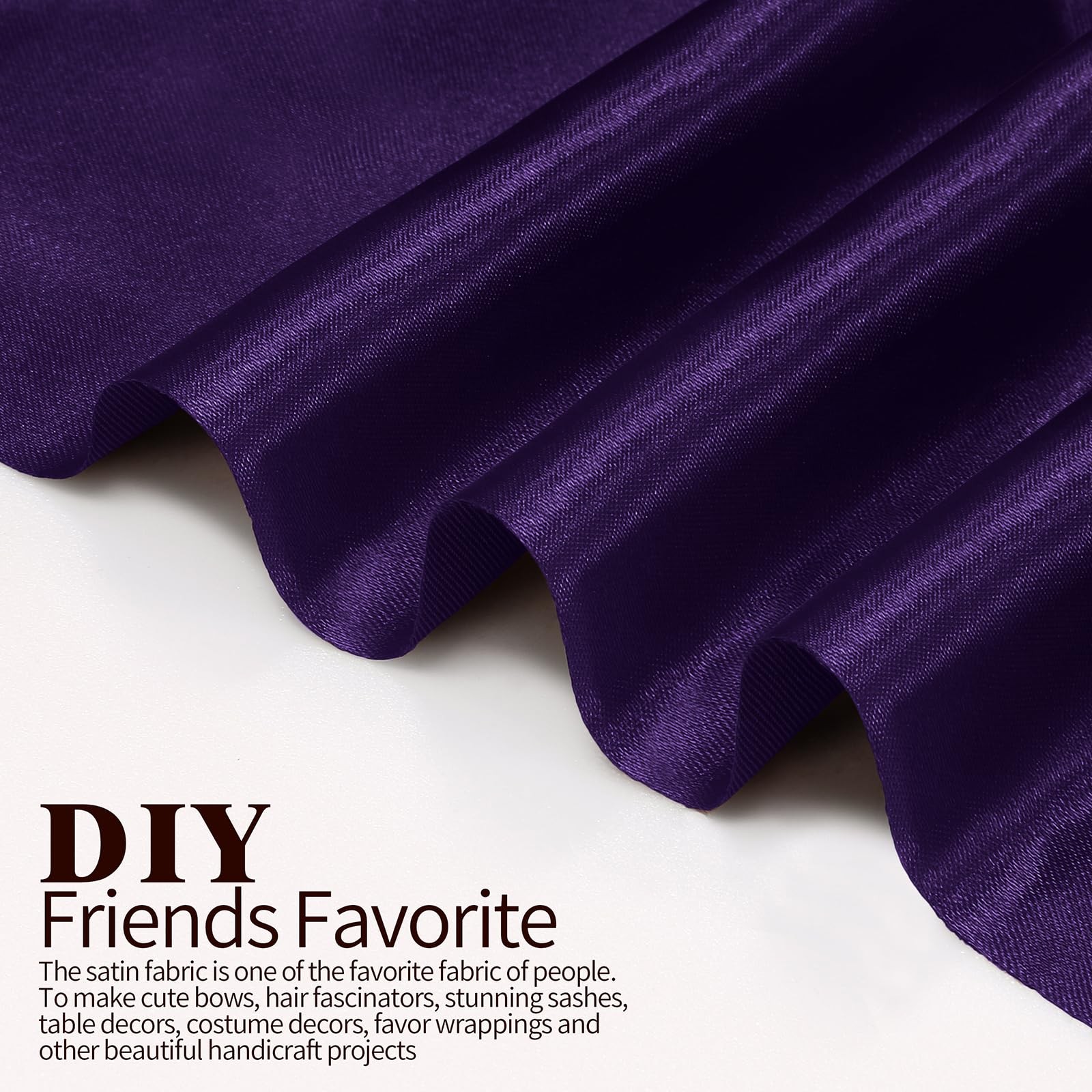 Horbaunal Dark Purple 60″ Wide Charmeuse Satin Fabric By The Yard