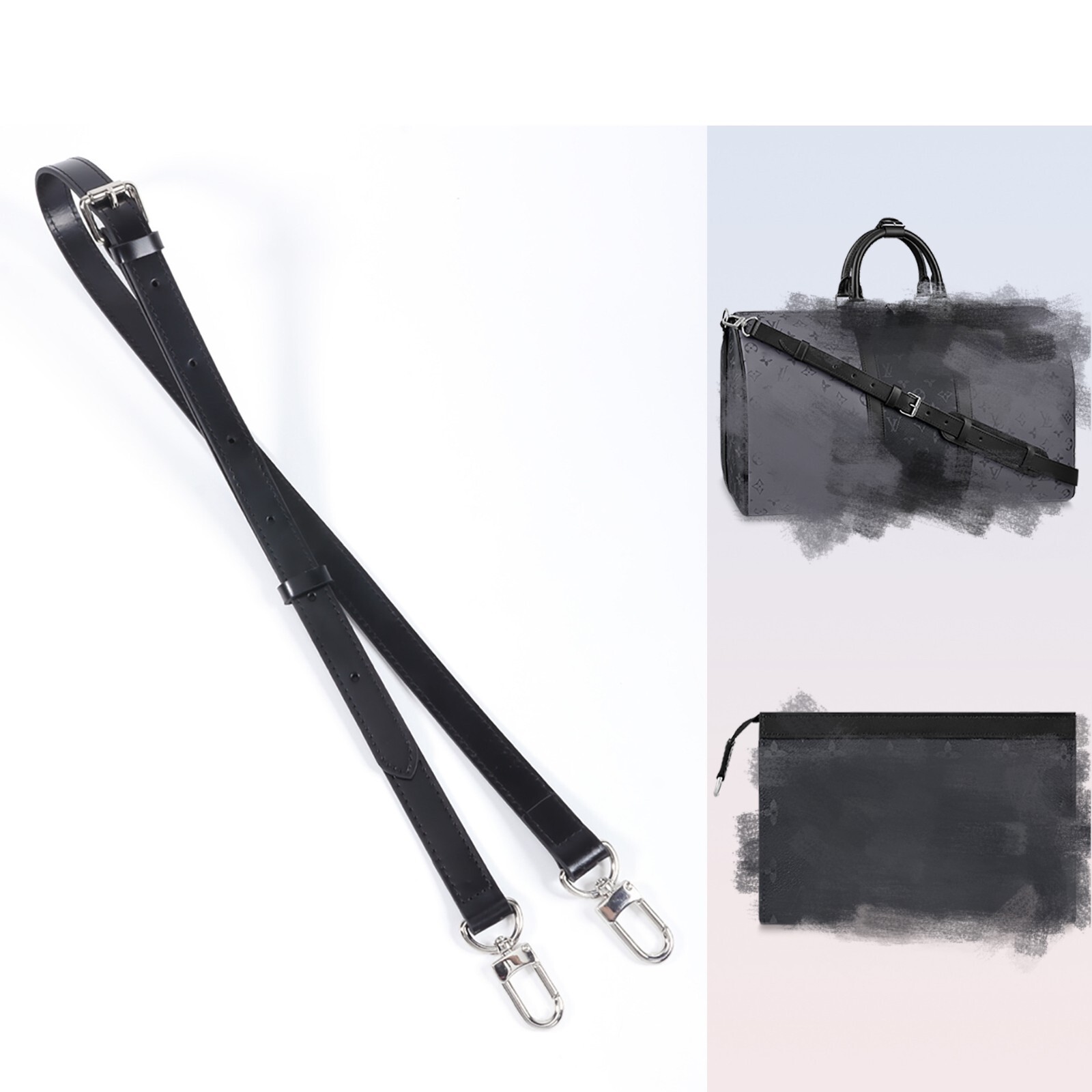 New LV Keepall Replacement Calfskin Adjustable Crossbody Shoulder Leather Strap