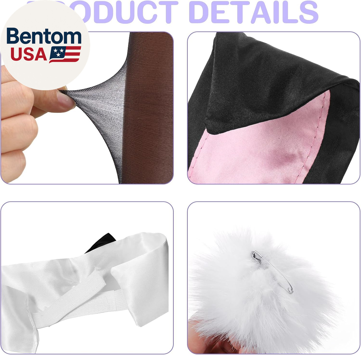 Women’S Sexy Bunny Costume Set Rabbit Ear Headband Bowtie Cuff Bunny Tail Stocki