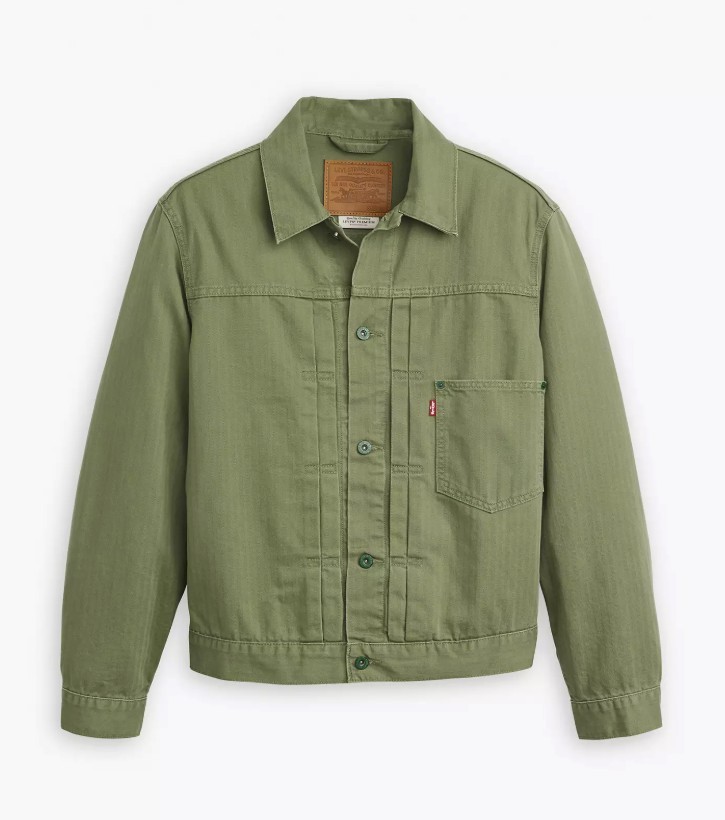 Levi’s Premium Type 1 Denim Trucker Jacket Men’s Sizes S-XXL Cotton Green