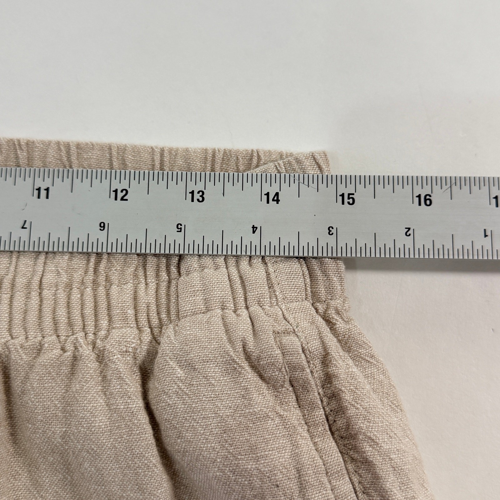 Old Navy High Rise Wide Leg Linen Blend Pants M Natural Pull On Breathable