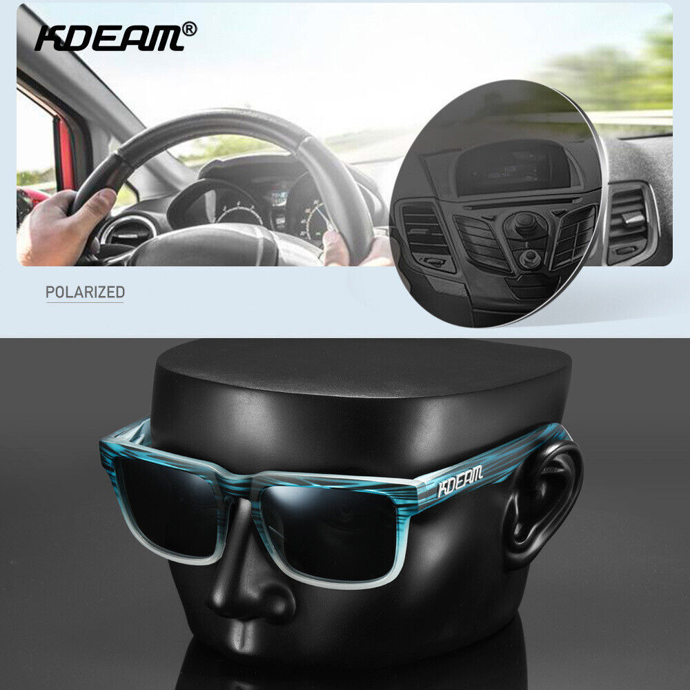 KDEAM Square Polarized Sunglasses Men’s Women Sports Driving UV400 Shade Glasses