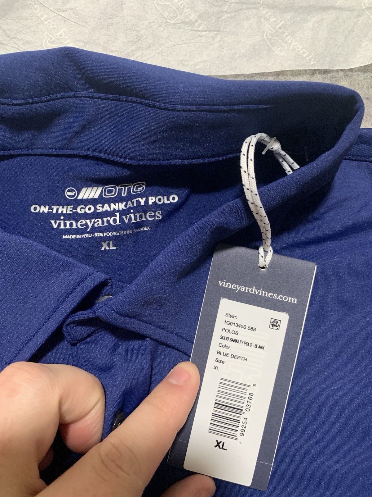 NWT Vineyard Vines On The Go Sankaty Polo Shirt Mens Blue Depth Golf Choose Sz