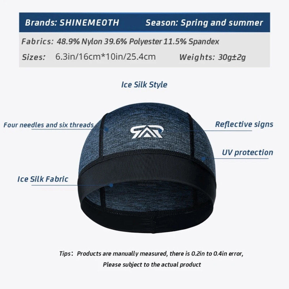 1/2 Sweat Wicking Skull Cap Cooling Helmet Liner Beanie Hats for Cycling Workout