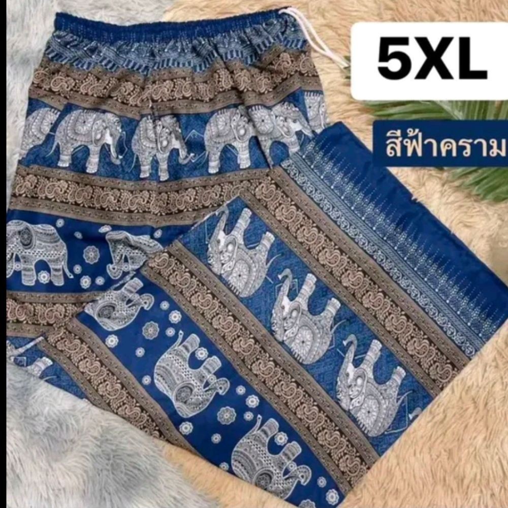 Thai elephant print long pants for women and men available in multiple sizes