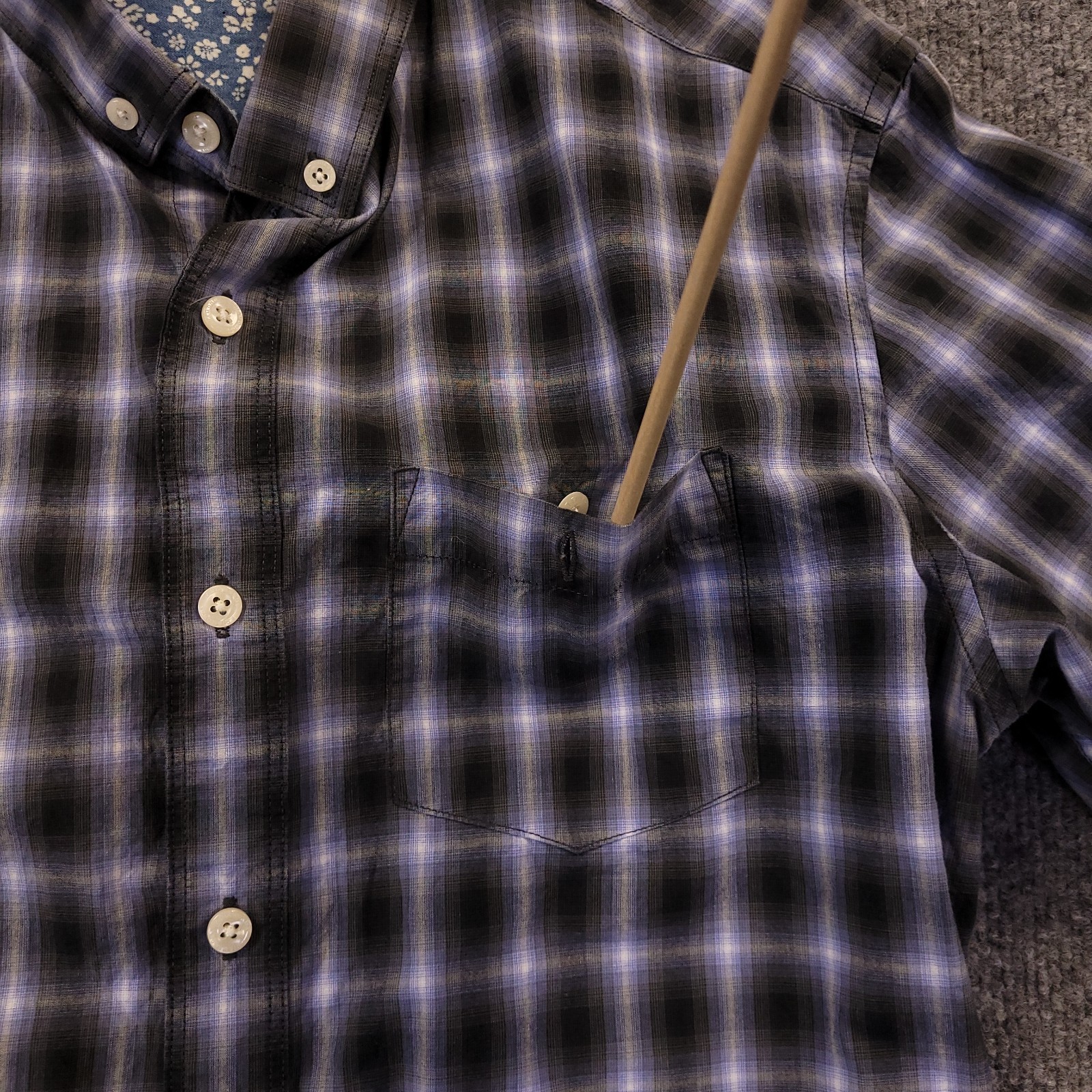 7D 7 Diamonds Higher Ground Shirt Mens Small Abstract Windowpane Cotton