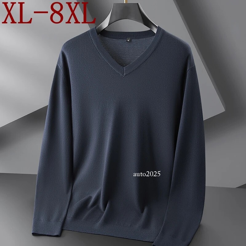 Autumn Winter V-Neck Sweater Men Soft Warm Cashmere Pullover Mens Sweaters