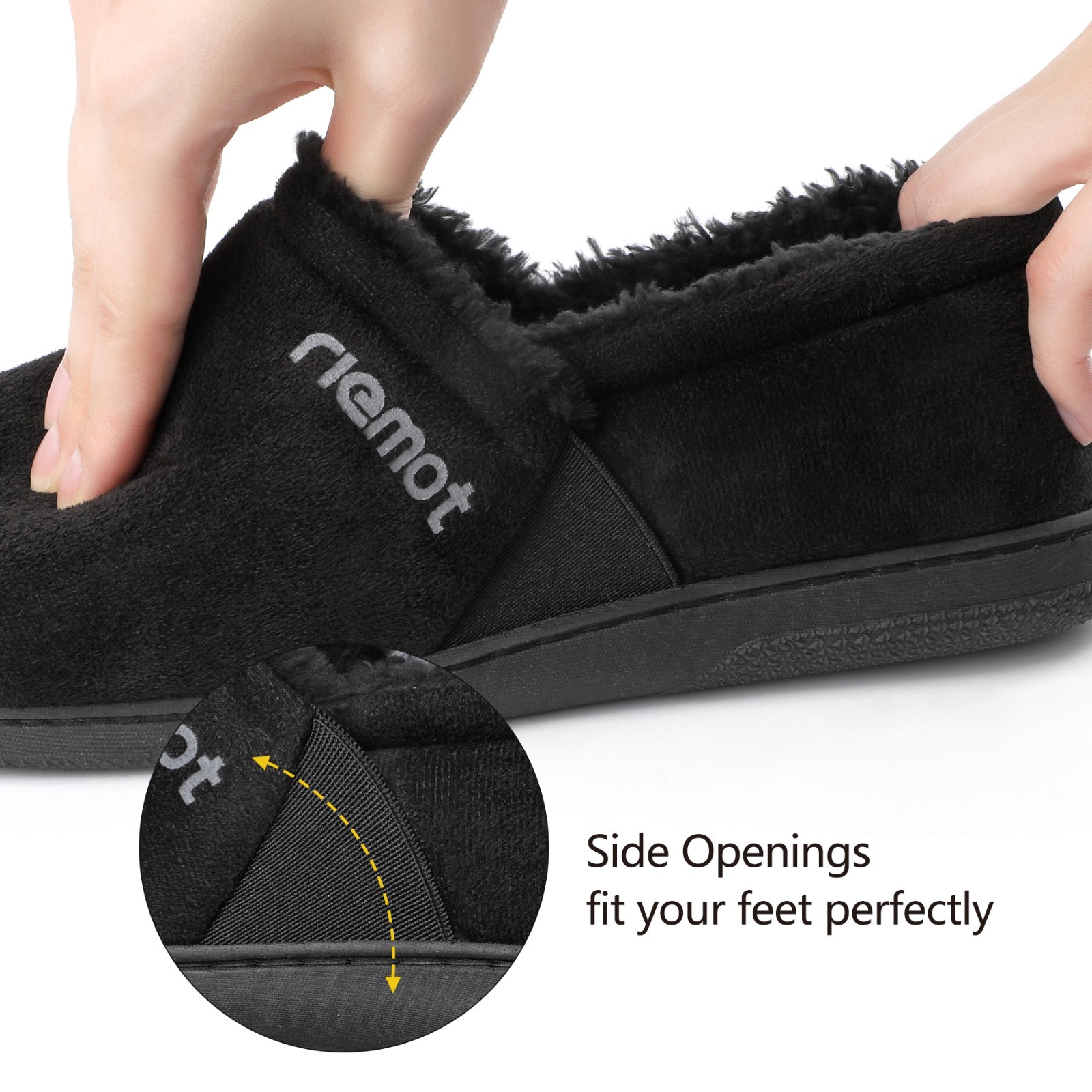 riemot Mens Moccasin Slippers Winter Soft Memory Foam House Shoes Warm Slip on