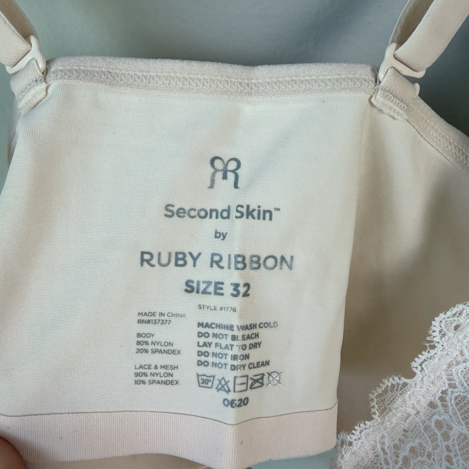 NEW Ruby Ribbon Second Skin Size 32 Nude Pale Retired Demi Demiette Bralette