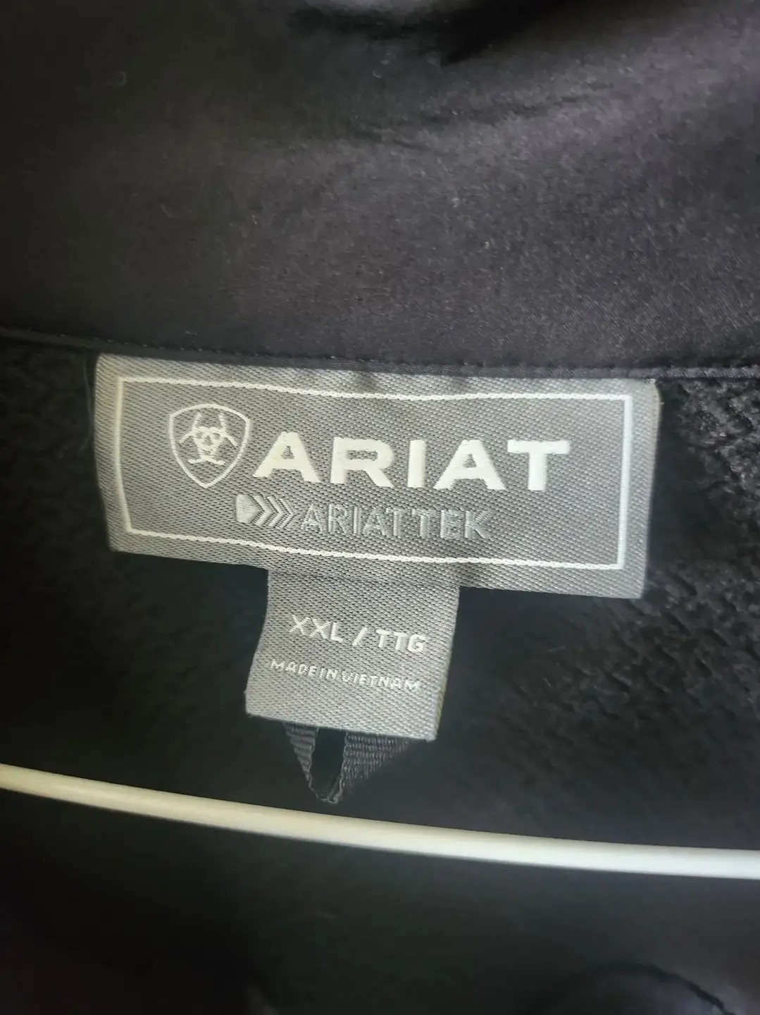 Ariat Men’s Black Full Zip Jacket XXL Stand-Up Collar Logo Zip