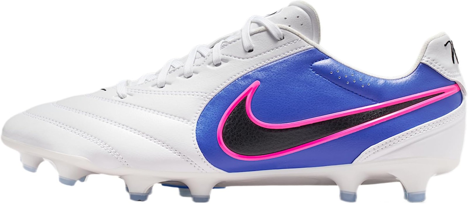 Nike Tiempo Ligera Pro Firm-Ground Low-Top Soccer Cleats (White/Racer Blue/Pink