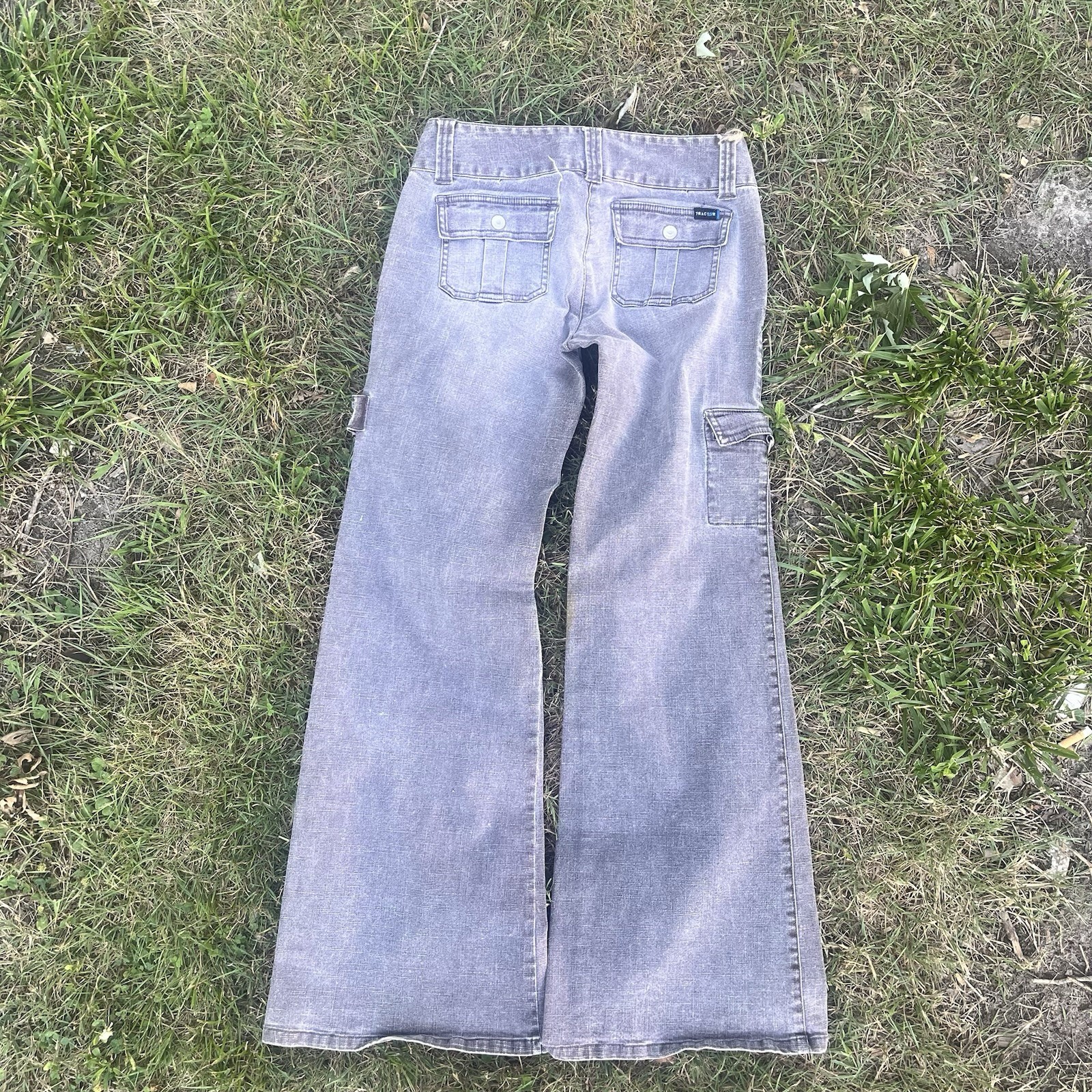 Women’s Tractor Wide Flare Y2K Fade Denim Jeans Size 5
