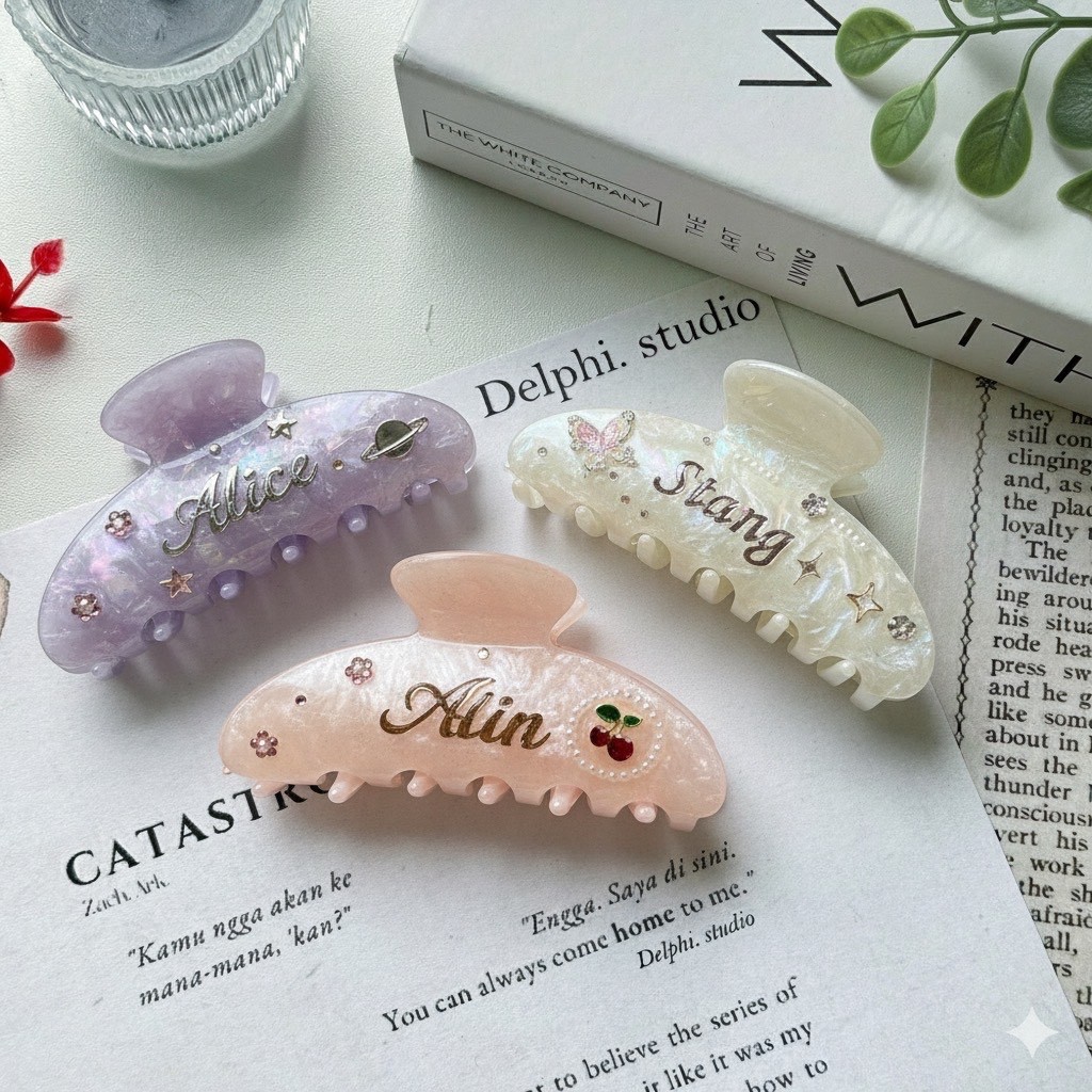 Personalized Hair Claw Clip Custom Name Acetate Hair Clip Gift for Women