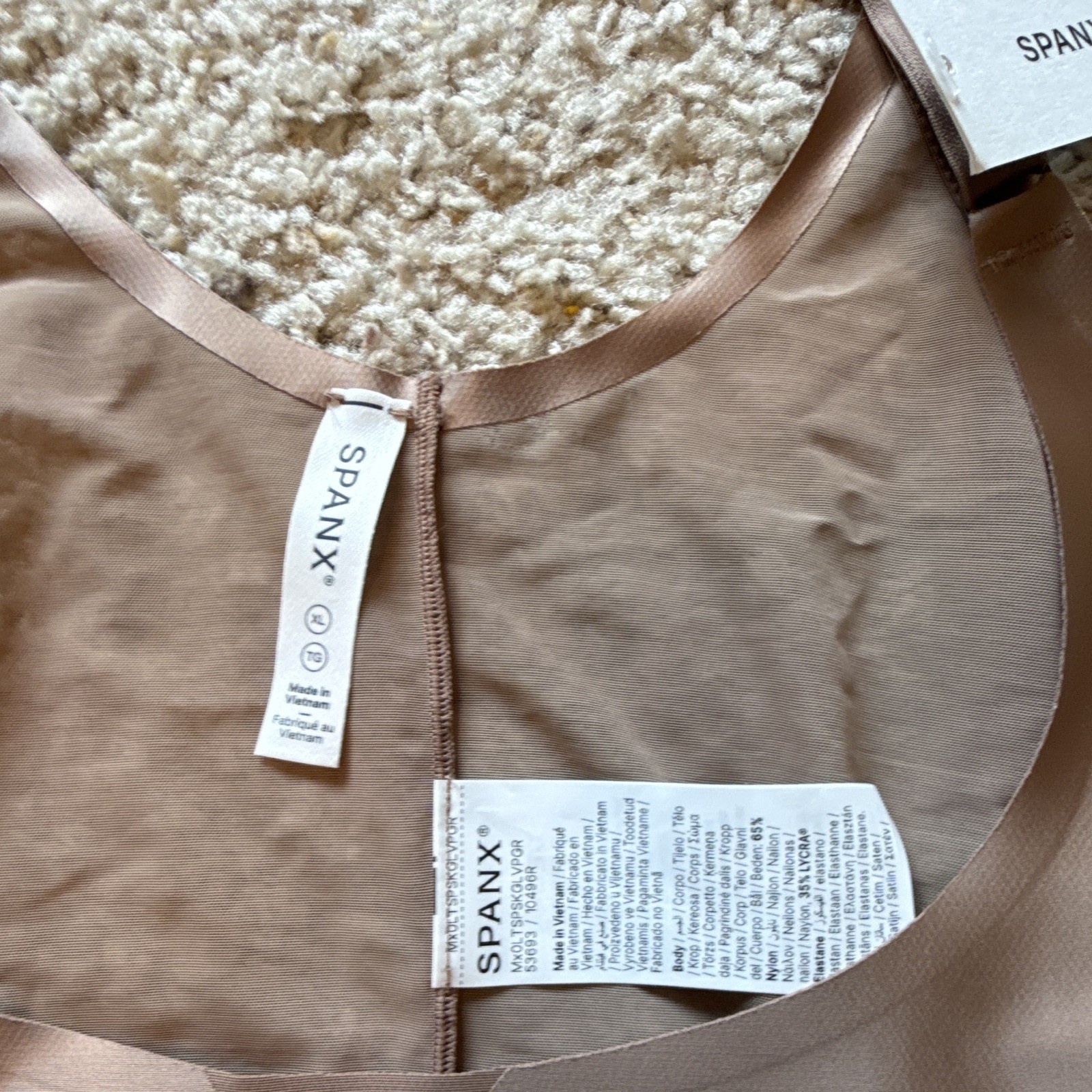 SPANX Shaping Tank Shapewear, Moderate Body Compression, Beige XL, Wireless