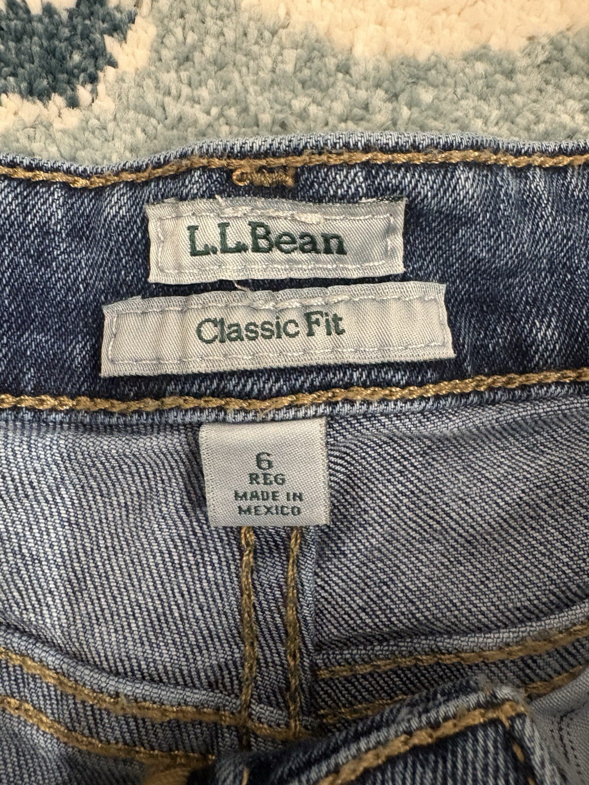 L.L.Bean Women’s Classic Fit Straight Blue Denim Jeans 28”X38” Size 6 Reg