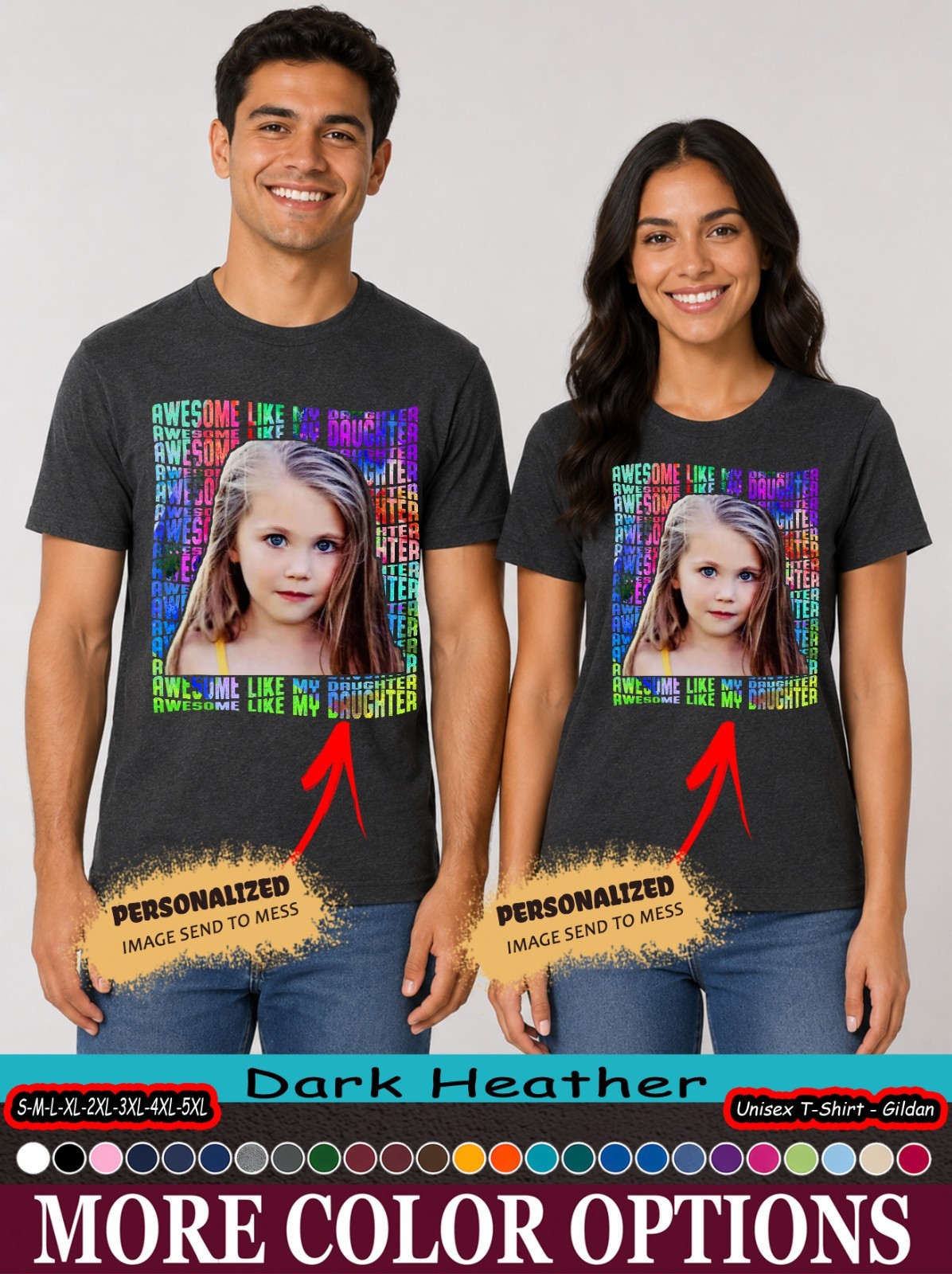 Custom Photo Proud Father Awesome Like My Daughter Shirt, Dad Appreciation Tee
