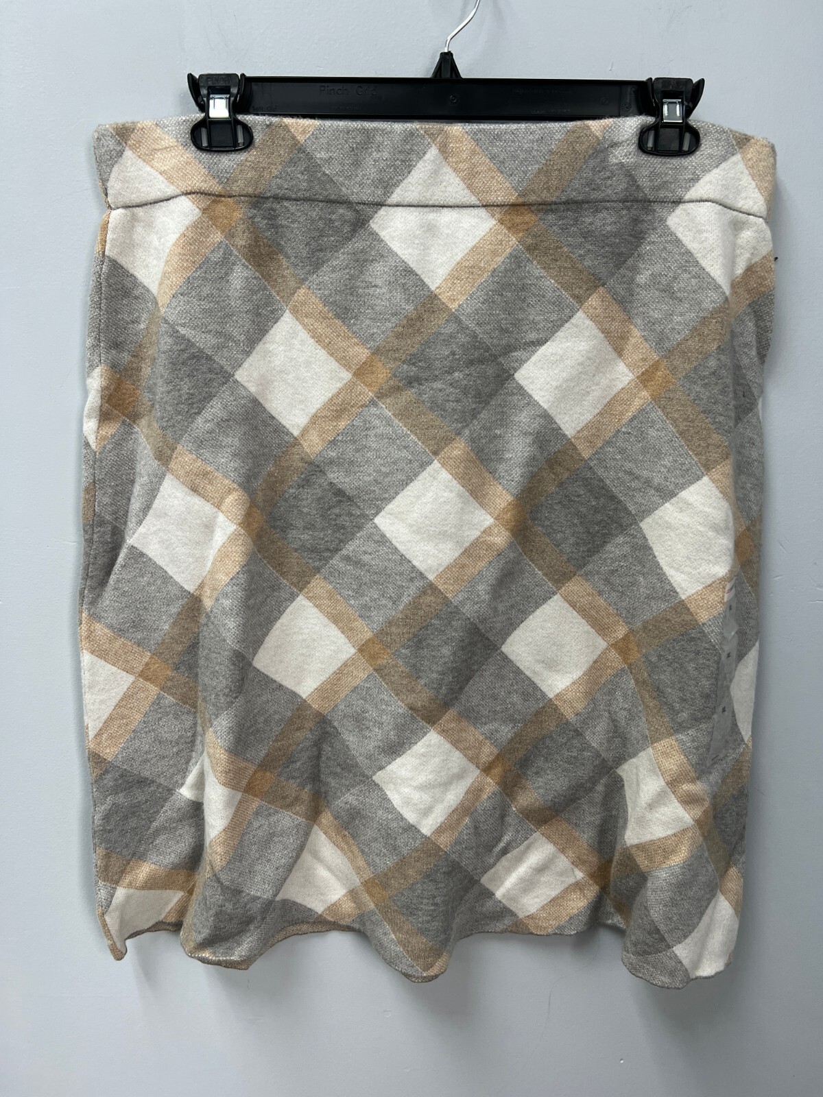 Liz Claiborne Gray, Beige, White Plaid A-line Skirt Women’s Size XL